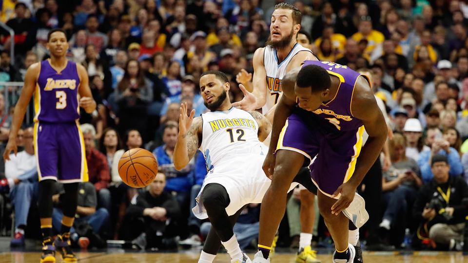 Situasi pertandingan antara LA Lakers melawan Denver Nuggets. - INDOSPORT